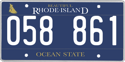 RI license plate 058861