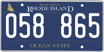 RI license plate 058865