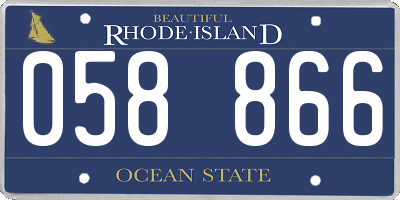 RI license plate 058866