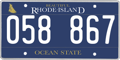 RI license plate 058867