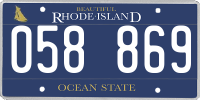RI license plate 058869
