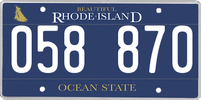 RI license plate 058870
