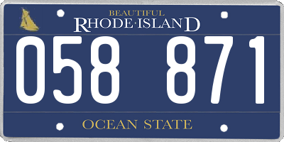 RI license plate 058871