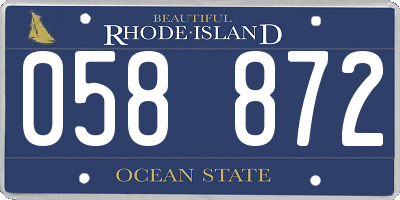RI license plate 058872