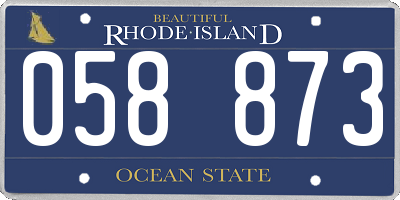 RI license plate 058873