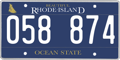 RI license plate 058874