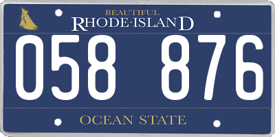 RI license plate 058876