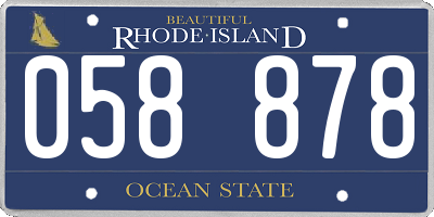 RI license plate 058878