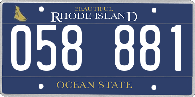 RI license plate 058881