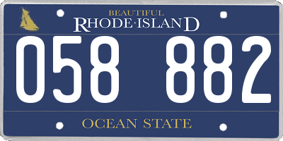 RI license plate 058882