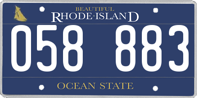 RI license plate 058883