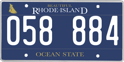 RI license plate 058884