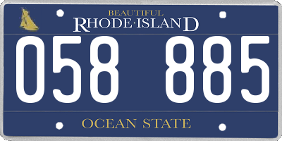 RI license plate 058885