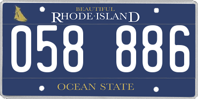 RI license plate 058886