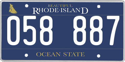 RI license plate 058887