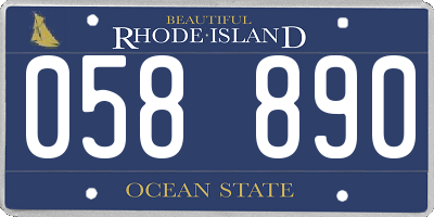 RI license plate 058890