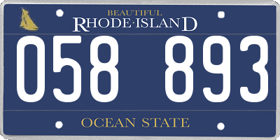 RI license plate 058893