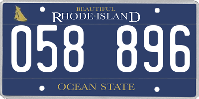RI license plate 058896