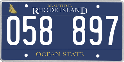 RI license plate 058897