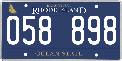 RI license plate 058898