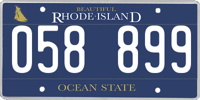 RI license plate 058899