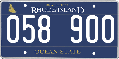 RI license plate 058900