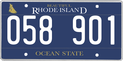 RI license plate 058901