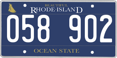 RI license plate 058902