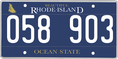 RI license plate 058903