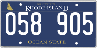 RI license plate 058905