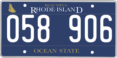RI license plate 058906