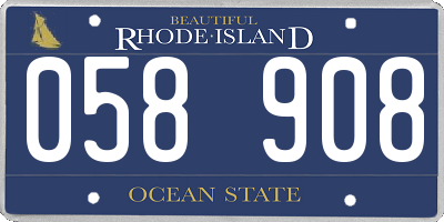 RI license plate 058908