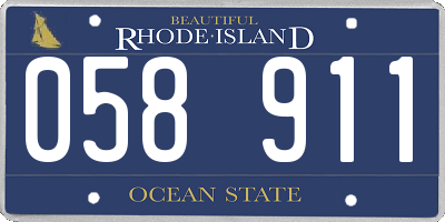 RI license plate 058911