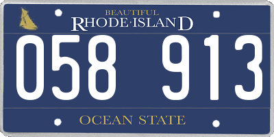 RI license plate 058913