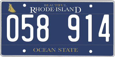 RI license plate 058914