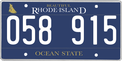 RI license plate 058915