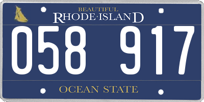 RI license plate 058917