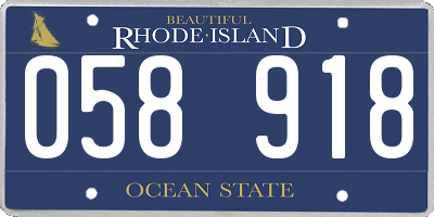 RI license plate 058918