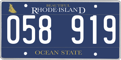 RI license plate 058919