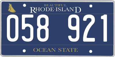 RI license plate 058921