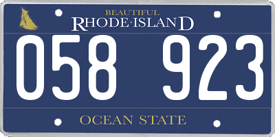 RI license plate 058923