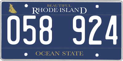 RI license plate 058924