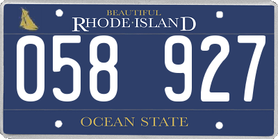 RI license plate 058927