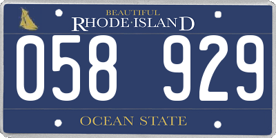 RI license plate 058929