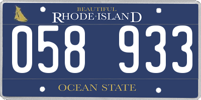 RI license plate 058933
