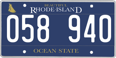 RI license plate 058940