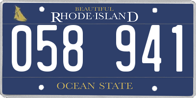 RI license plate 058941
