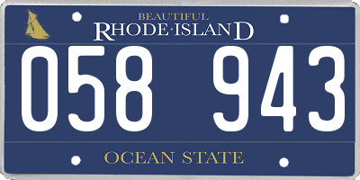 RI license plate 058943