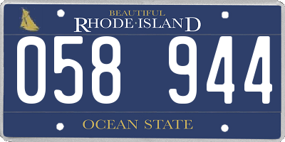 RI license plate 058944