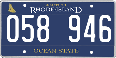 RI license plate 058946